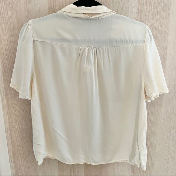 ModCloth Princess Highway Cream Blouse with Bow Detail Size 12 - Picture 3 of 4